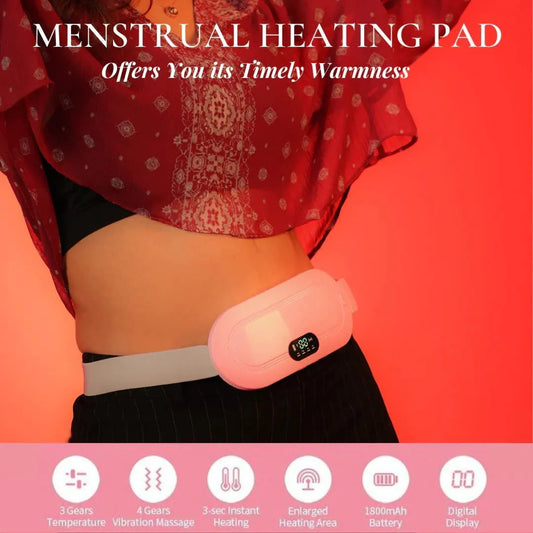 Portable Menstrual Heating Pad – Wireless Cramp Relief with Heat & Massage
